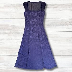 Vtg Victorias Secret Gold Label Sleep Dress S? Purple Jacquard Gown Fairy Sexy